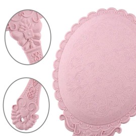 Yangshine Handheld Mirror with Handle, Makeup Compact Travel Hand Mirrors Mini Vintage Make Up Hand Held Mirror Oval Purse Packet Mirror for Women Girls