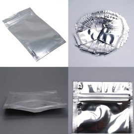 50 Pack Mylar Bags - 5.5x7.8 Inch Resealable Clear Zip Lock Food Storage Bags, Food Safe Plastic Aluminum Material - Silver 50 Pack Mylar Bags - 5.5x7.8 Inch Resealable Clear Zip Lock Food Storage Bags, Food Safe Plastic Aluminum Material - Silver