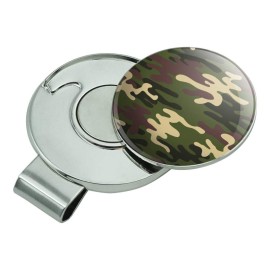 GRAPHICS & MORE Green Camouflage Golf Hat Clip with Magnetic Ball Marker