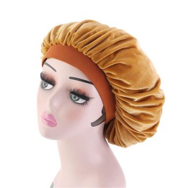 Qianmome Women Chemo Beauty Salon Night Sleep Cap Head Cover Velvet Bonnet Hat durag Sleeping Caps
