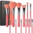 Docolor Makeup Brushes 10Pcs Makeup Brush Set Premium Synthetic Powder Foundation Contour Blush Concealer Eye Shadow Blending Liner Make Up Brush Kit - Neon Peach