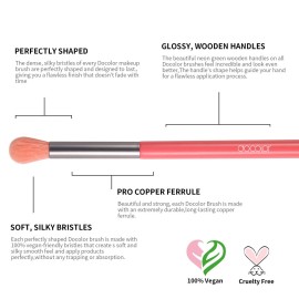 Docolor Makeup Brushes 10Pcs Makeup Brush Set Premium Synthetic Powder Foundation Contour Blush Concealer Eye Shadow Blending Liner Make Up Brush Kit - Neon Peach