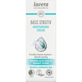 lavera Basis Sensitive Moisturizing Cream, vegan, organic skin care, natural and innovative cosmetics, 1.69 Fl Oz