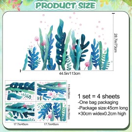 Amaonm Creative Cartoon Removable 3D Under The Sea World Nature Scenery Wall Stickers Ocean Grass Colorful Seaweed Baseboard Wall Decal for Wall Corner Nursery Room Bathroom Living Room (Grass)