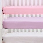 Belsden 3 Pack Microfiber Durable Crib Sheets Fitted, Silky Soft Smooth Breathable Baby Sheets Set for Girls, 28\'\'x52 Fits Standard Crib and Toddler Mattresses, Light Purple + Pink + White Colors