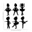 Set of 6 Vinyl Wall Art Decal - Little Ballerina Girls - from 11 to 9 Each - Cute Tiny Dancer Toddlers Teens Home Bedroom Playroom Nursery Apartment Indoor Decor Design (from 11 to 9 Each, Black)