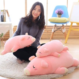 EHOTONG Pig Plush Pillow, Piggy Soft Hugging Pillow Funny Cute Pig Stuffed Animal Toys Christmas Birthday Girlfriend Gift, 18 inch