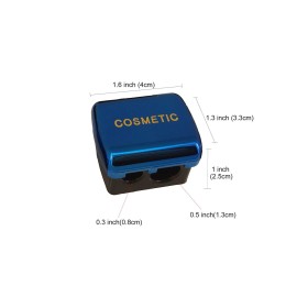 JOSALINAS Dual Makeup Sharpener (2 Pack) for Cosmetic Eyebrow Eyeliner Pencil Blue