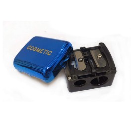 JOSALINAS Dual Makeup Sharpener (2 Pack) for Cosmetic Eyebrow Eyeliner Pencil Blue
