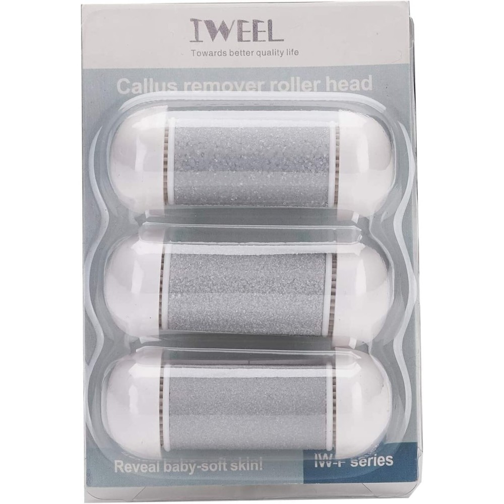 3 Different Replacement Roller Head for IWEEL/CIVYPRO/OTAZWA/ADAMPARK/ZIKILLYA/ELMCHEE/NICEBIRDIE Foot File Pedicure Tools for Feet Callus Shaver Pedicure kit for Cracked Heels and Dead Skin