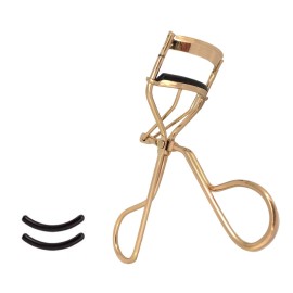JOSALINAS Eyelash Lash Curler with 2 Silicone Refill Pads, Golden