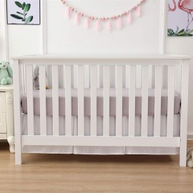 Belsden 3 Pack Microfiber Durable Crib Sheets Fitted, Silky Soft Smooth Breathable Baby Sheets Set for Boys Girls, 28\'\'x 52\'\' Fits Standard Crib and Toddler Mattresses, White + Gray + Lt Gray