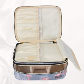 Teamoy Travel Makeup Brush Organizer, Cosmetic Brushes Bag Case with Compartment for Brushes and Beauty Essentials, Flamingo Teamoy Travel Makeup Brush Organizer, Cosmetic Brushes Bag Case with Compartment for Brushes and Beauty Essentials, Flamingo