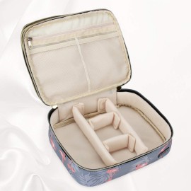 Teamoy Travel Makeup Brush Organizer, Cosmetic Brushes Bag Case with Compartment for Brushes and Beauty Essentials, Flamingo Teamoy Travel Makeup Brush Organizer, Cosmetic Brushes Bag Case with Compartment for Brushes and Beauty Essentials, Flamingo