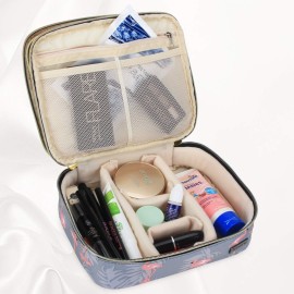 Teamoy Travel Makeup Brush Organizer, Cosmetic Brushes Bag Case with Compartment for Brushes and Beauty Essentials, Flamingo Teamoy Travel Makeup Brush Organizer, Cosmetic Brushes Bag Case with Compartment for Brushes and Beauty Essentials, Flamingo