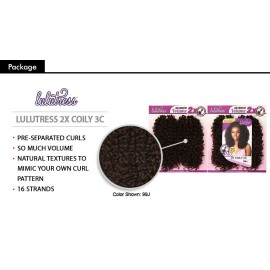 MULTI PACK DEALS! Sensationnel Synthetic Hair Crochet Braids Lulutress 2X Coily 3C (5-PACK, T1B/BG)