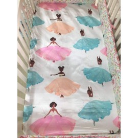 Beddings Place Satin Fitted Crib Sheet for Babies, Girls, Ballerina, Toddler Bed, daybed to retain Hair Moisture Size (Standard Crib Sheet, Ballerina, Princess)