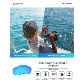 RIVBOS Mens Sunglasses Polarized UV Protection TR90 Unbreakable Frame Sports Driving Fishing Cycling RB833-Black Ice Blue Lens