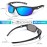 RIVBOS Mens Sunglasses Polarized UV Protection TR90 Unbreakable Frame Sports Driving Fishing Cycling RB833-Black Ice Blue Lens