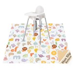 Baby Splat Mat for Under High Chair and Arts and Crafts, 51 Waterproof Wipeable Floor Protector, Anti-Slip Washable Splash Mat