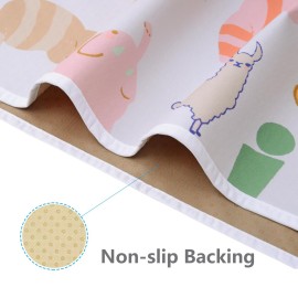 Baby Splat Mat for Under High Chair and Arts and Crafts, 51 Waterproof Wipeable Floor Protector, Anti-Slip Washable Splash Mat