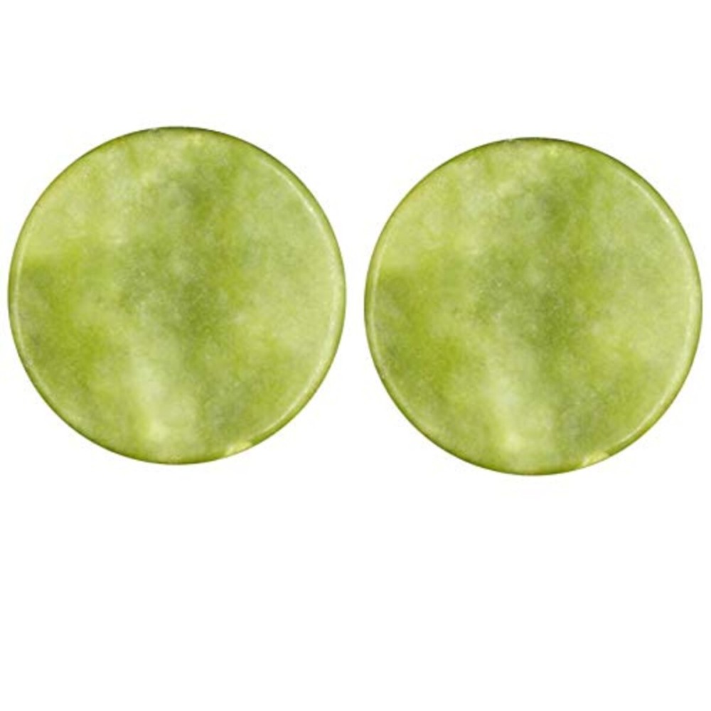 LASSUM 2 Pieces Round Jade Stone Eye Lashes Adhesive Glue Pallet Holder for Eyelash Extensions,2 Inch LASSUM 2 Pieces Round Jade Stone Eye Lashes Adhesive Glue Pallet Holder for Eyelash Extensions,2 Inch