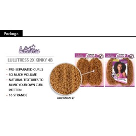 MULTI PACK DEALS! Sensationnel Synthetic Hair Crochet Braids Lulutress 2X Kinky 4B (3-PACK, 4)