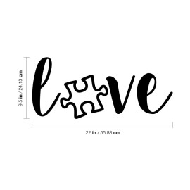 Vinyl Wall Art Decal - Love Puzzle Piece - 9.5 x 22 - Trendy Motivational Good Vibes Cute Quote Sticker for Home Bedroom Kids Room Playroom Nursery Daycare School Classroom Decor
