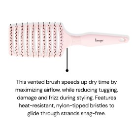 L\'ANGE HAIR Siena Wide Curved Vented Hair Brush | Detangle with Nylon Bristles Best for Tangles and Knots Ideal Men Women Brushes Airflow Blush