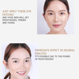 30 Pairs VENZEN Gold Eye Mask Power Crystal Gel Collagen Masks, Great For Anti Aging, Dark Circles & Puffiness (Gold)