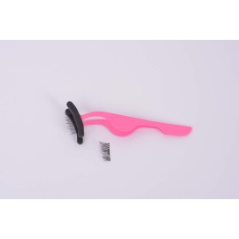 HOYUJI False Eyelash Applicator, Eyelash Extension Tweezers with Silicone Sleeve for Easy Application and Removal of Magnetic Eyelashes - Adjust and Repair (Pink)