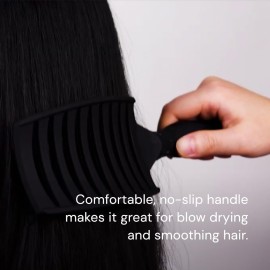 L\'ANGE HAIR Siena Wide Curved Vented Detangle Brush | Nylon Bristles | Best for Tangles and Knots | Ideal for Men and Women | Vented for Airflow | Black