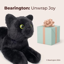 Bearington Collection Lil\' Jinx Black Cat Plush Toy, 8-Inch Realistic Stuffed Animal for Kids