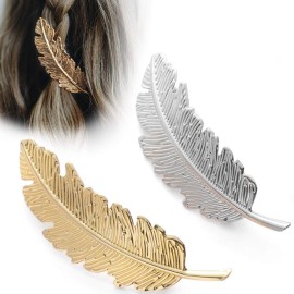 Gold Silver Minimalist Hair Clips Dainty Feather Hollow Hair Clips Set Feather Hair Pins Geometric Barrette Hair Accessories for Women Gold Silver Minimalist Hair Clips Dainty Feather Hollow Hair Clips Set Feather Hair Pins Geometric Barrette Hair Accessories for Women