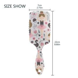 Ballerina Girl Hair Brush, Pink Anti-static Massage Hair Comb Air Cushion Hair Brush with Soft Bristles Ballerina Girl Hair Brush, Pink Anti-static Massage Hair Comb Air Cushion Hair Brush with Soft Bristles