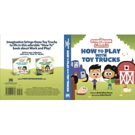 Construction Toy Truck Set for Toddlers Ages 1-4 - Push & Pull Friction Trucks, Matching Book - BPA Free Cars for Boys & Girls