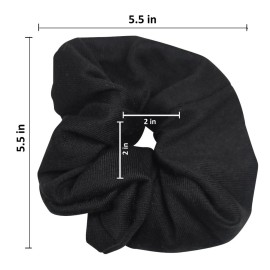Large Solid Scrunchie - Set of 6-Black White Red