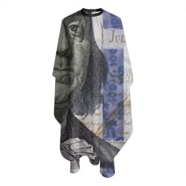 NELife 100 Dollar Bill Haircut Apron Professional Salon Cape Polyester Baber Cape With Adjustable Buckle for Adult