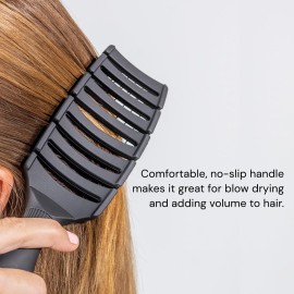 L\'ANGE HAIR Siena Curved Vented Hair Brush | Detangling Brush with Nylon Bristles | Best for Tangles and Knots | Ideal for Men and Women | Flexible Design for Airflow (Black)