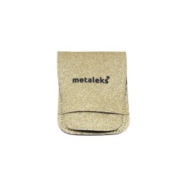 3Pcs EyeBrow Tweezers set With Straight, Slanted, Pointed Tweezers in Black Color on Golden Heart painted in Golden Glitter Pouch