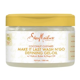 SheaMoisture Coconut Custard Make It Last Wash N Go Defining Gel Oil Unisex Gel 12 Ounce (Pack of 1)