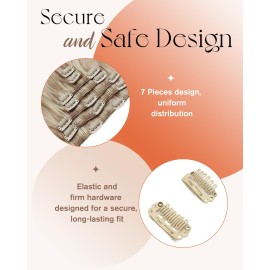 Sunny Hair Clip in Hair Extensions Straight Human Hair Clip in Extensions Remy Clip in Hair Extensions Real Human Hair Extensions Clip ins Ash Blonde Highlights Bleach Blonde 14inch