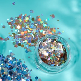 Mystic Chunky Glitter by Moon Glitter - 100% Cosmetic Glitter for Face, Body, Nails, Hair and Lips - 3g - Prosecco