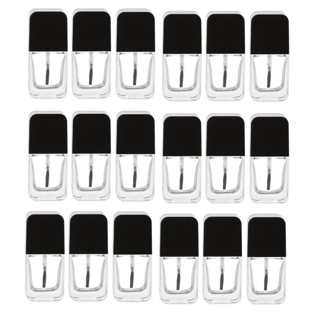 Nakpunar 18 pcs 15 ml Empty Glass Nail Polish Bottles with Brush, Cap and Mixing Aerator ball (18 Bottles)