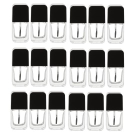 Nakpunar 18 pcs 15 ml Empty Glass Nail Polish Bottles with Brush, Cap and Mixing Aerator ball (18 Bottles)
