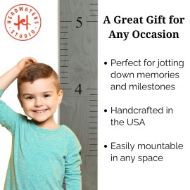 Headwaters Studio Wooden Growth Chart - Kids Height Chart, Wall Measurement for Kids, Height Chart for Wall, Growth Ruler for Children - Our Growing Grandkids, Gray (63x6.7)