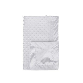 Pro Goleem Baby Soft Minky Dot Blanket with Silky Satin Backing Baby Gifts for Boys and Girls (White, 30 x 40)