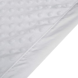 Pro Goleem Baby Soft Minky Dot Blanket with Silky Satin Backing Baby Gifts for Boys and Girls (White, 30 x 40)