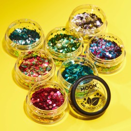 Mystic Bio Biodegradable Eco Chunky Glitter by Moon Glitter - 100% Cosmetic Bio Glitter for Face, Body, Nails, Hair and Lips - 3g - Celebration Mystic Bio Biodegradable Eco Chunky Glitter by Moon Glitter - 100% Cosmetic Bio Glitter for Face, Body, Nails, Hair and Lips - 3g - Celebration