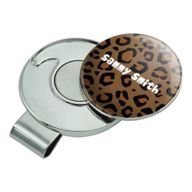 GRAPHICS & MORE Personalized Custom 1 Line Leopard Animal Print Golf Hat Clip with Magnetic Ball Marker
